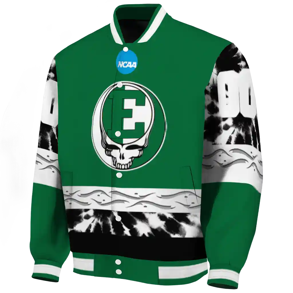 custom eastern michigan eagles circle skull green black varsity jacket best selling custom eastern michigan eagles circle skull green black varsity jacket best selling