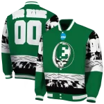 custom eastern michigan eagles circle skull green black varsity jacket best selling