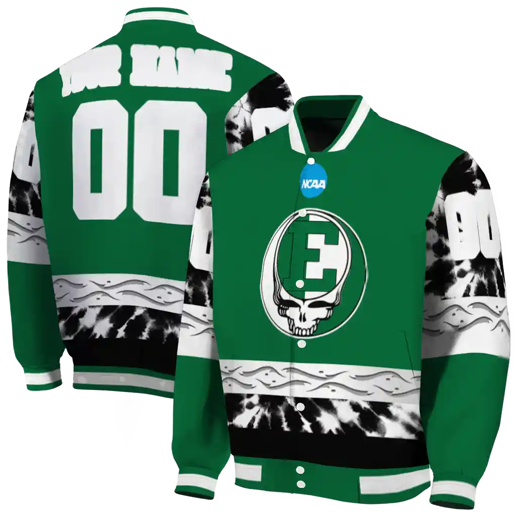 custom eastern michigan eagles circle skull green black varsity jacket fashion forward custom eastern michigan eagles circle skull green black varsity jacket fashion forward