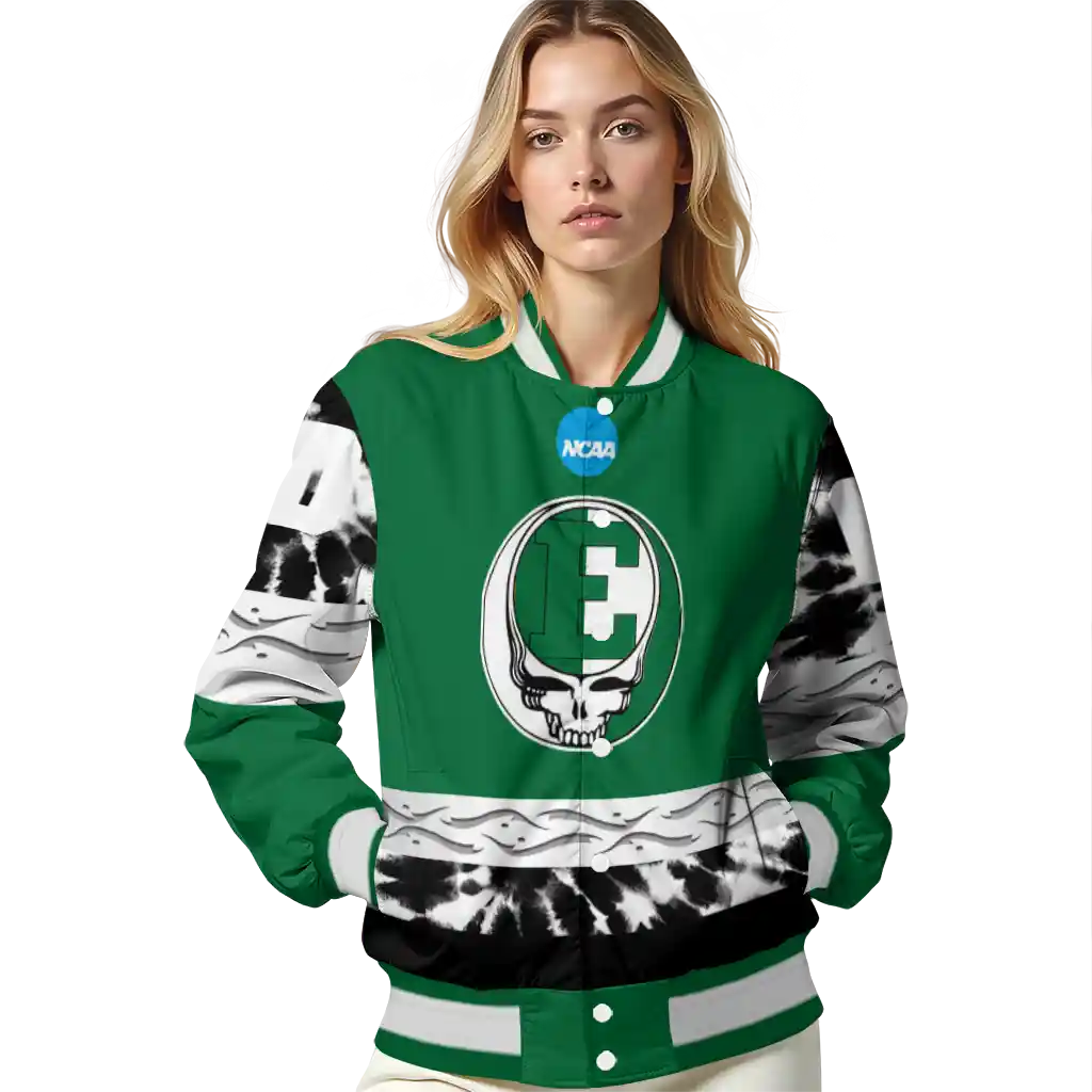 custom eastern michigan eagles circle skull green black varsity jacket latest model custom eastern michigan eagles circle skull green black varsity jacket latest model