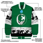 custom eastern michigan eagles circle skull green black varsity jacket best selling