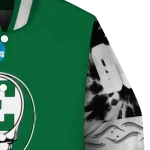 custom eastern michigan eagles circle skull green black varsity jacket best selling
