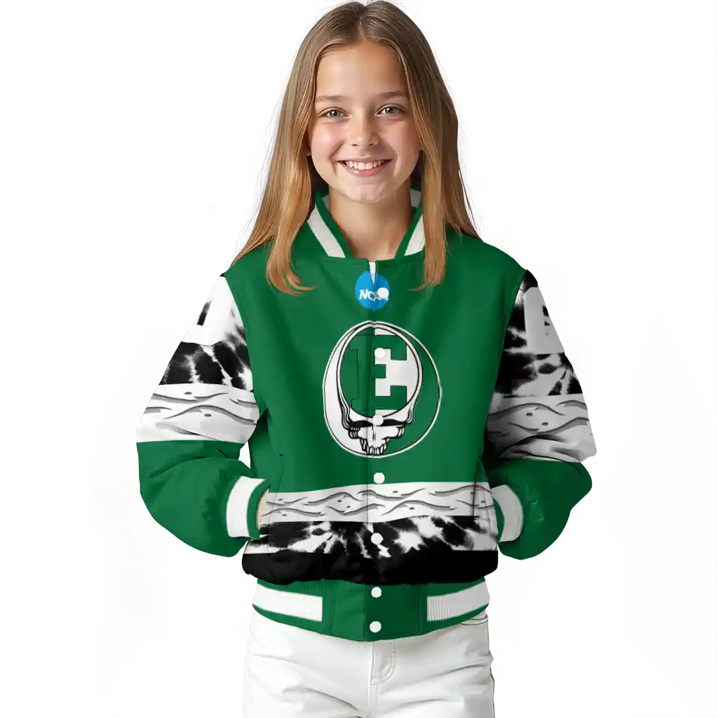 custom eastern michigan eagles circle skull green black varsity jacket top rated custom eastern michigan eagles circle skull green black varsity jacket top rated