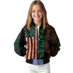custom eastern michigan eagles flag wood brown bomber jacket best selling