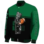 custom eastern michigan eagles groot football green black varsity jacket best selling