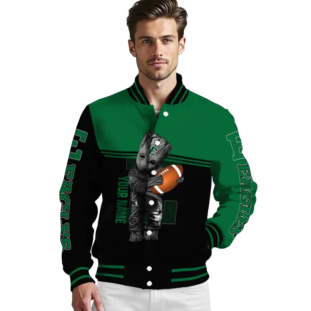 custom eastern michigan eagles groot football green black varsity jacket high quality custom eastern michigan eagles groot football green black varsity jacket high quality