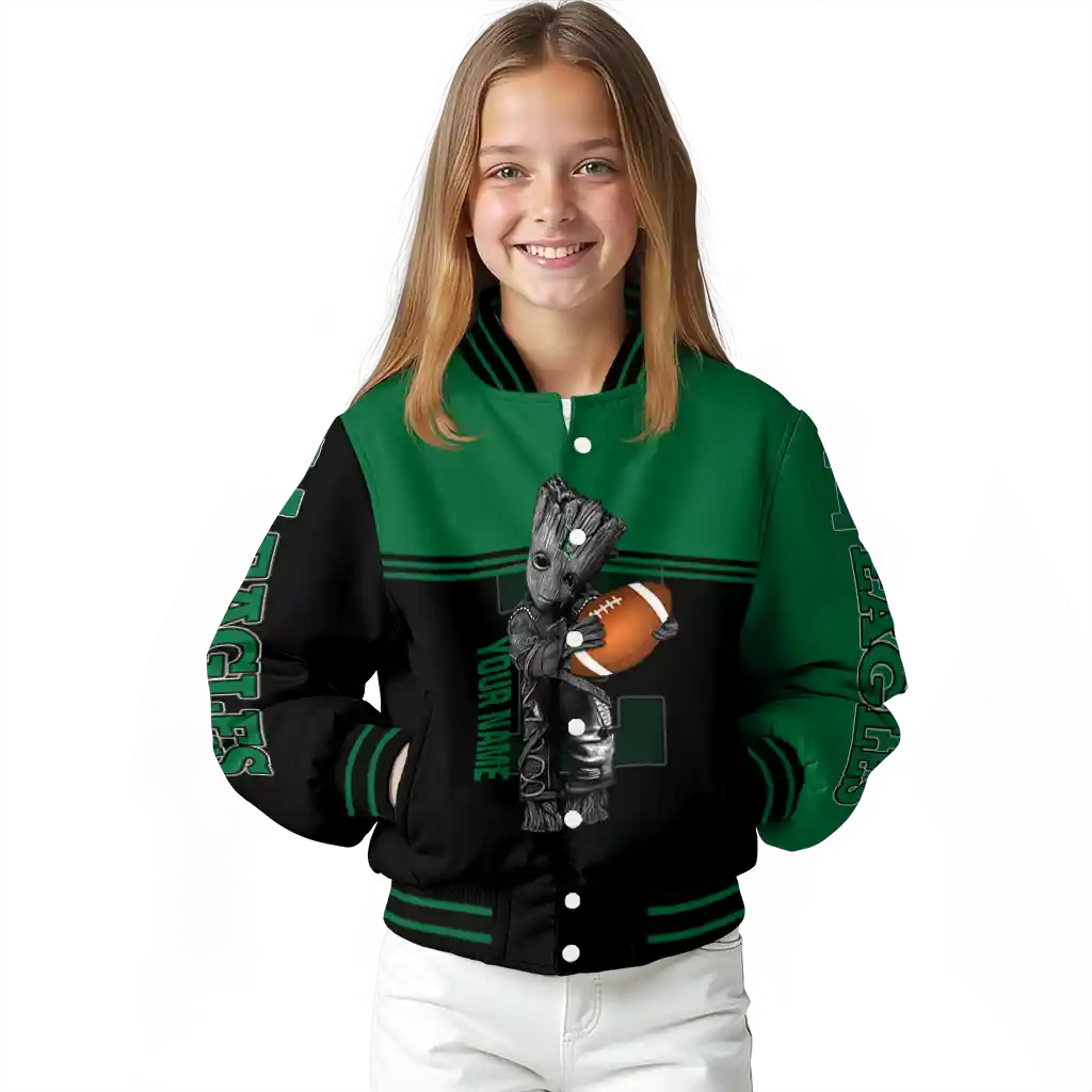custom eastern michigan eagles groot football green black varsity jacket top rated custom eastern michigan eagles groot football green black varsity jacket top rated