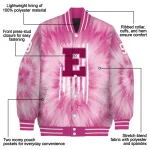 custom eastern michigan eagles pink tie dye pink varsity jacket best selling