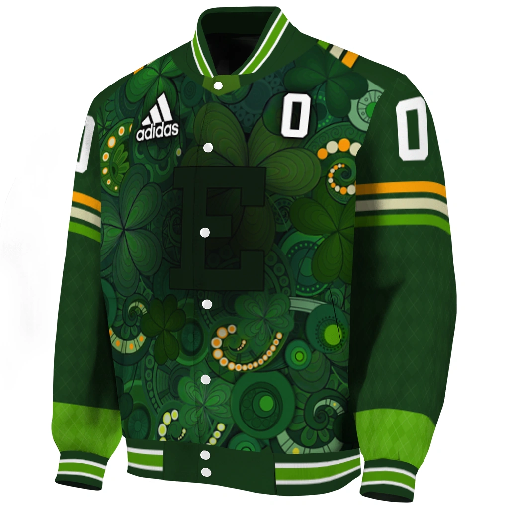 custom eastern michigan eagles shamrock vortex green varsity jacket best selling custom eastern michigan eagles shamrock vortex green varsity jacket best selling
