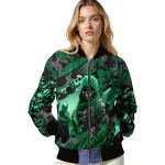 custom eastern michigan eagles skull horde green bomber jacket best selling