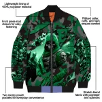 custom eastern michigan eagles skull horde green bomber jacket best selling