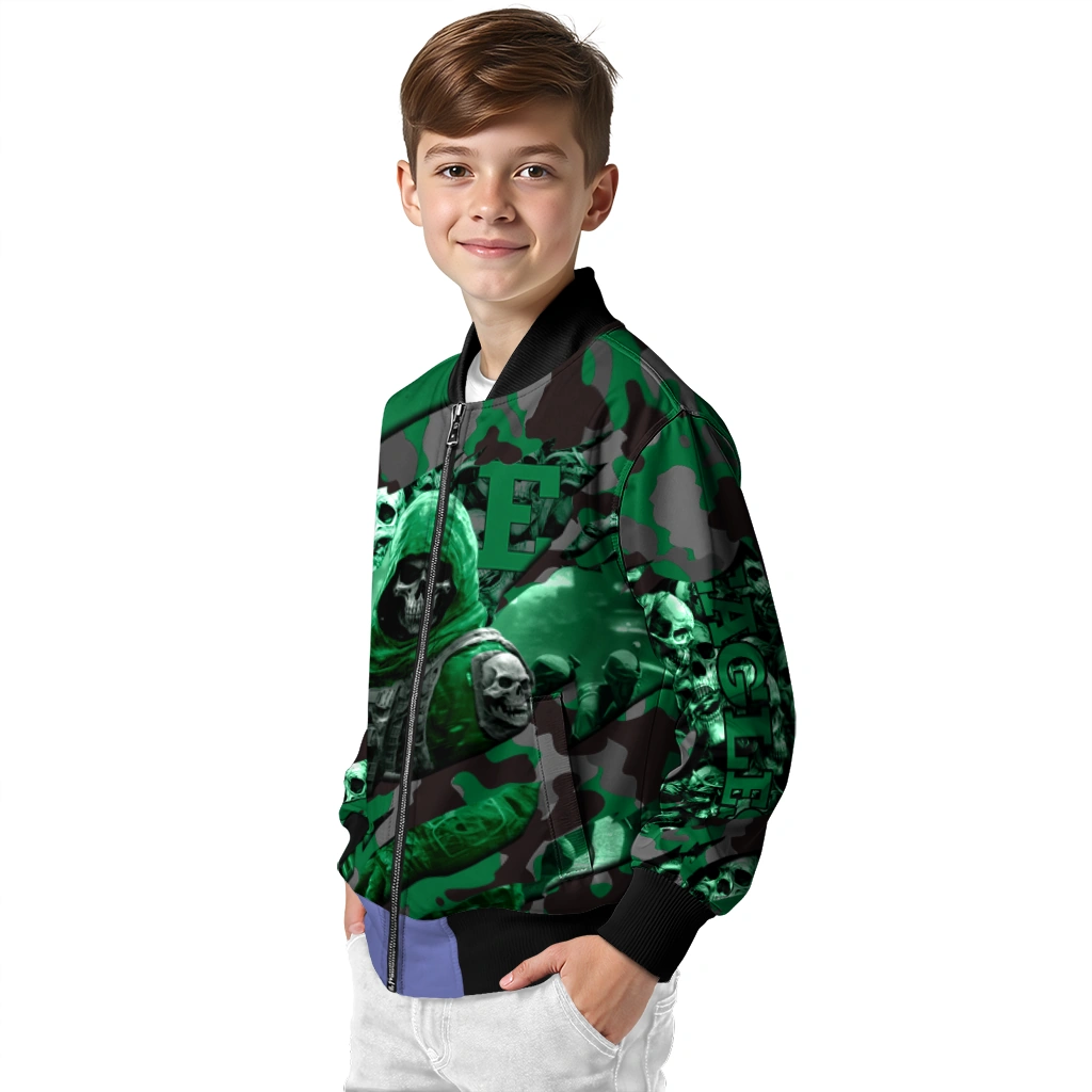 custom eastern michigan eagles skull horde green bomber jacket trendy custom eastern michigan eagles skull horde green bomber jacket trendy