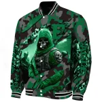 custom eastern michigan eagles skull horde green varsity jacket best selling
