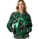 custom eastern michigan eagles skull horde green varsity jacket best selling