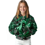 custom eastern michigan eagles skull horde green varsity jacket best selling
