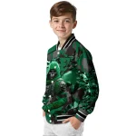 custom eastern michigan eagles skull horde green varsity jacket best selling