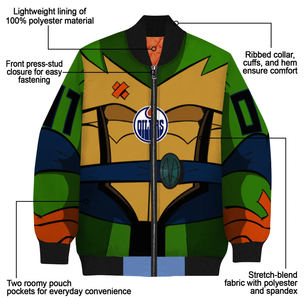 custom edmonton oilers turtle armor bomber jacket new arrival custom edmonton oilers turtle armor bomber jacket new arrival