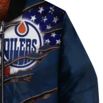 custom edmonton oilers usa flag rips blue bomber jacket best selling