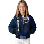 custom edmonton oilers usa flag rips blue bomber jacket best selling