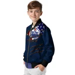 custom edmonton oilers usa flag rips blue bomber jacket best selling