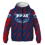 custom florida atlantic owls abstract streaks blue windbreaker jacket best selling