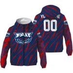 custom florida atlantic owls abstract streaks blue windbreaker jacket best selling