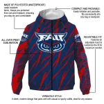 custom florida atlantic owls abstract streaks blue windbreaker jacket best selling