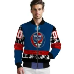 custom florida atlantic owls circle skull blue black bomber jacket best selling