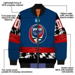 custom florida atlantic owls circle skull blue black bomber jacket best selling