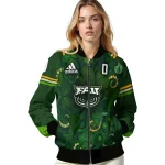custom florida atlantic owls shamrock vortex green bomber jacket best selling