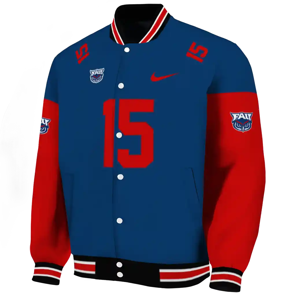 custom florida atlantic owls team patch blue varsity jacket best selling custom florida atlantic owls team patch blue varsity jacket best selling