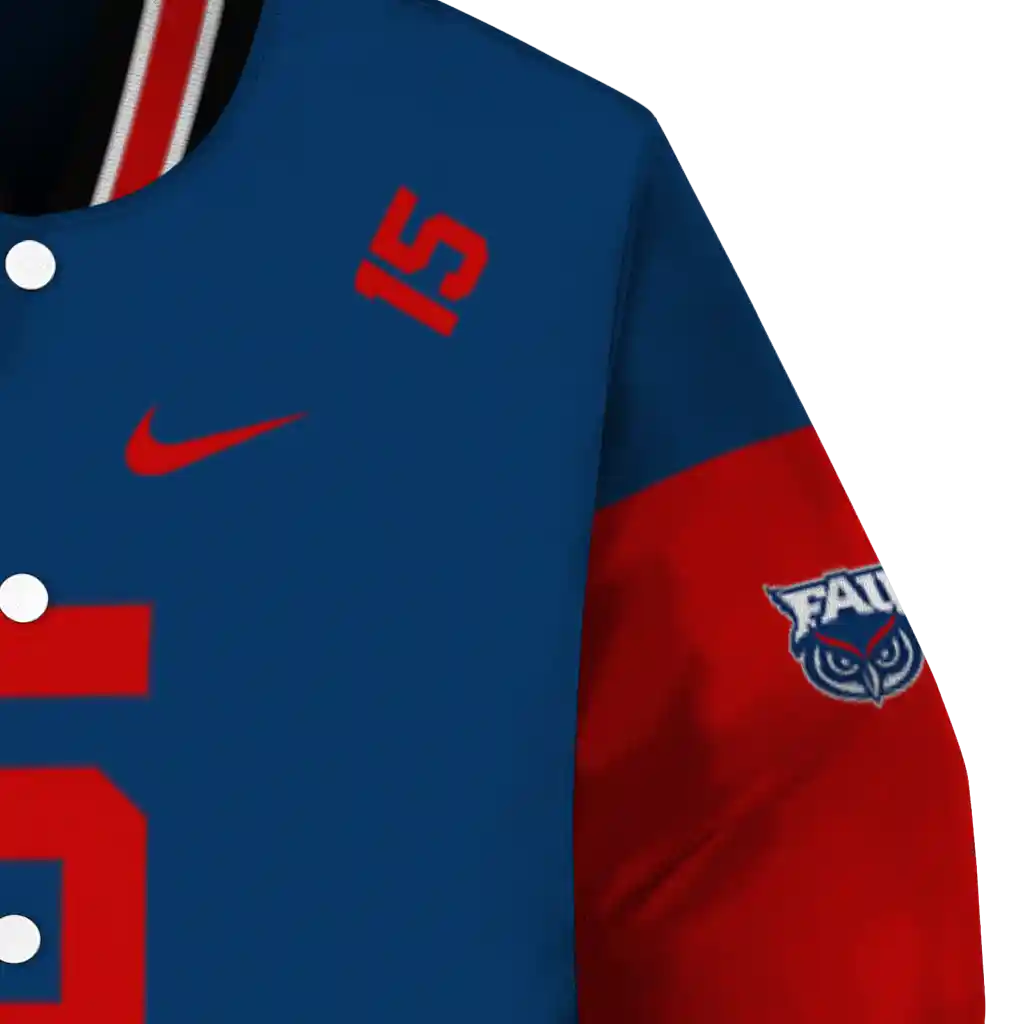custom florida atlantic owls team patch blue varsity jacket premium grade custom florida atlantic owls team patch blue varsity jacket premium grade