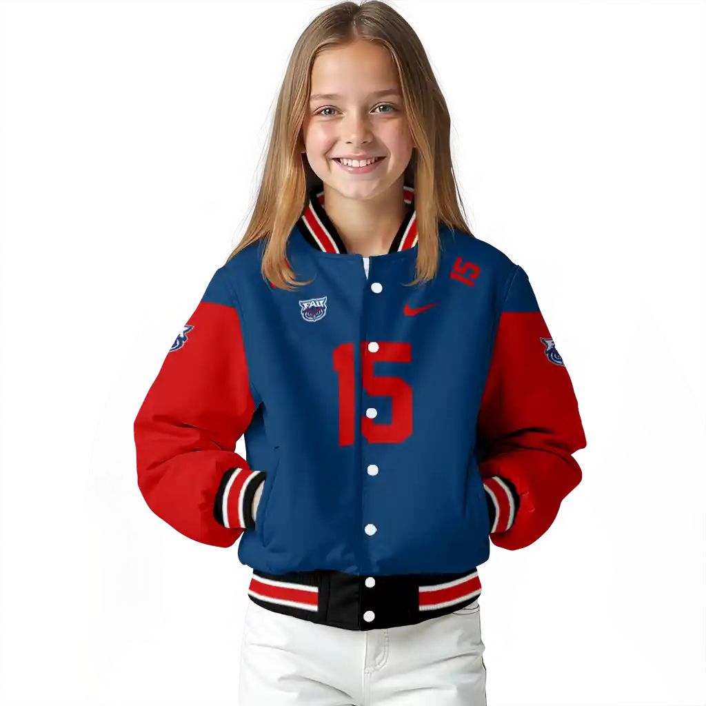 custom florida atlantic owls team patch blue varsity jacket top rated custom florida atlantic owls team patch blue varsity jacket top rated