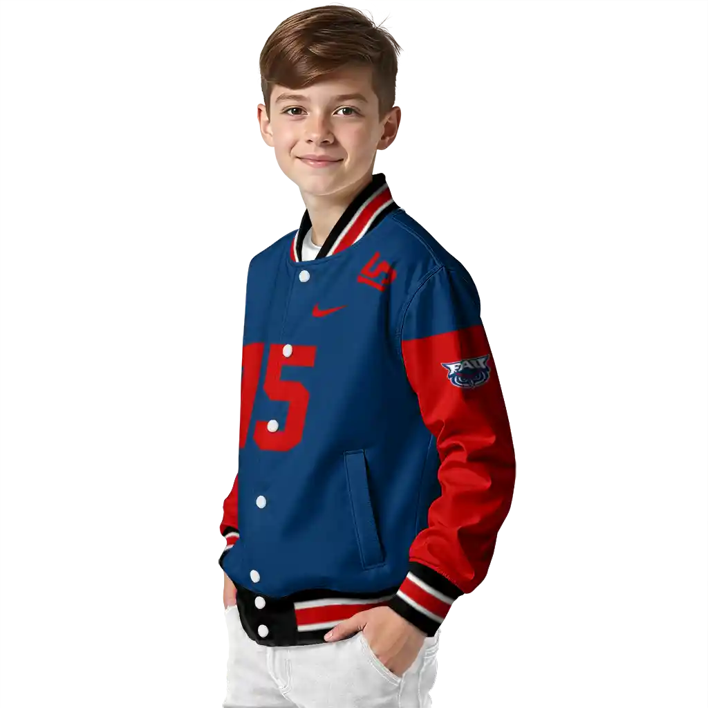 custom florida atlantic owls team patch blue varsity jacket trendy custom florida atlantic owls team patch blue varsity jacket trendy