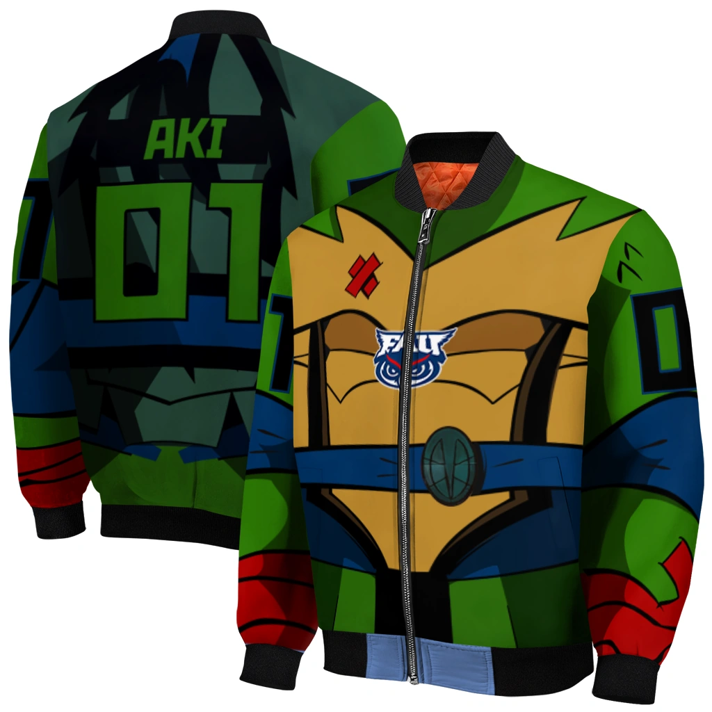 custom florida atlantic owls turtle armor bomber jacket best selling custom florida atlantic owls turtle armor bomber jacket best selling
