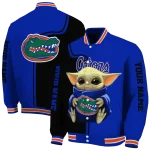 custom florida gators adorable yoda blue black varsity jacket best selling