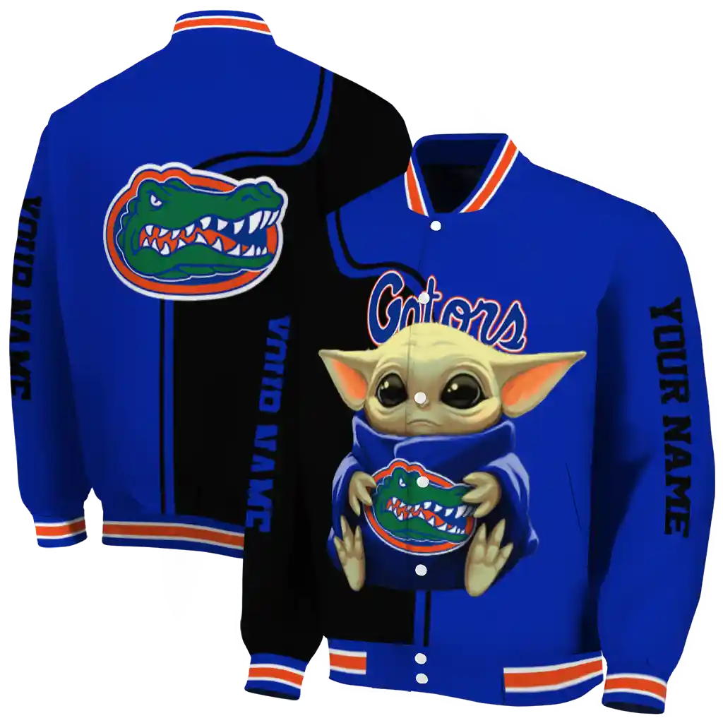 custom florida gators adorable yoda blue black varsity jacket fashion forward custom florida gators adorable yoda blue black varsity jacket fashion forward