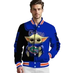 custom florida gators adorable yoda blue black varsity jacket best selling