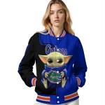 custom florida gators adorable yoda blue black varsity jacket best selling