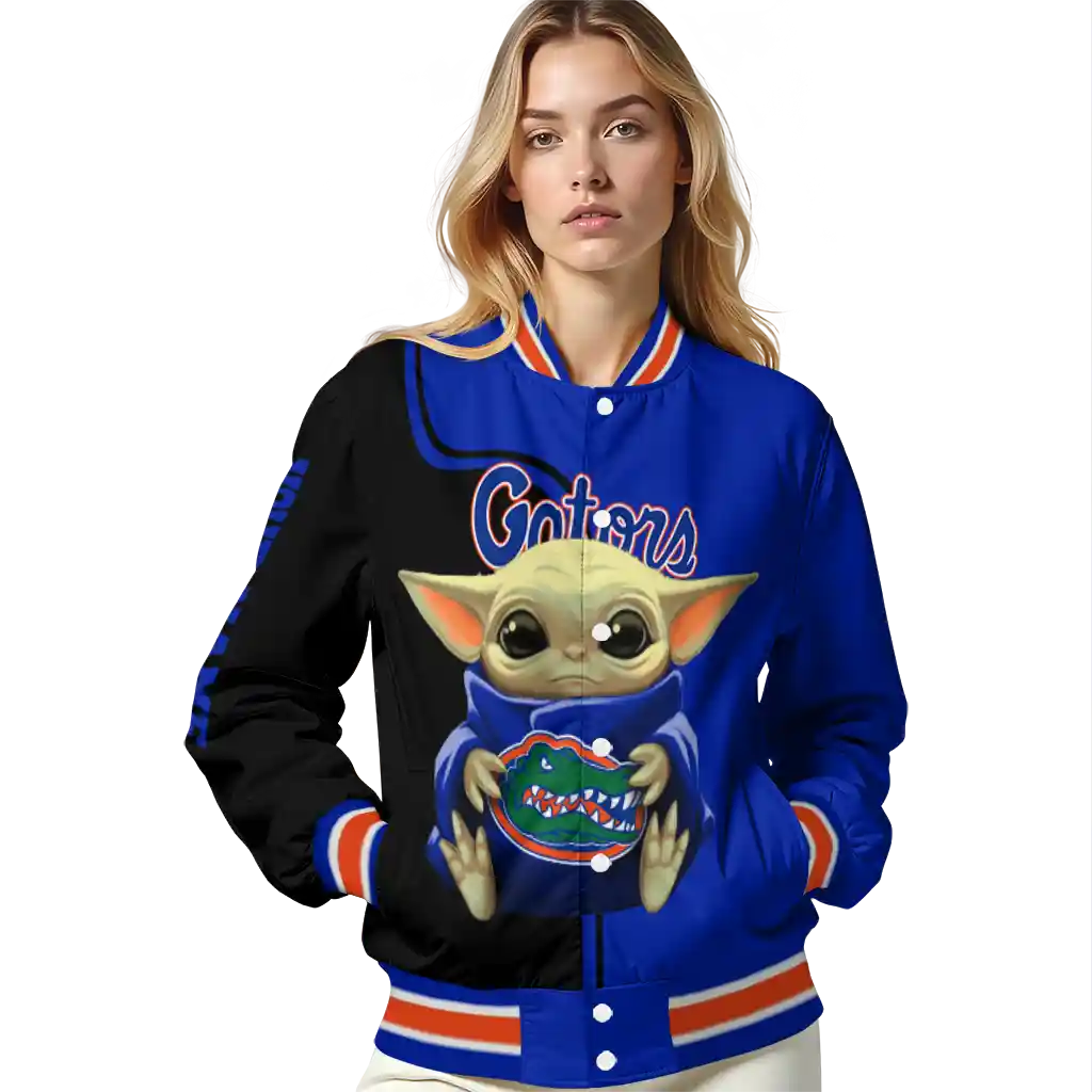 custom florida gators adorable yoda blue black varsity jacket latest model custom florida gators adorable yoda blue black varsity jacket latest model