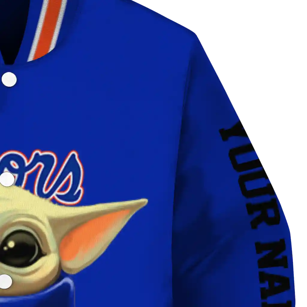 custom florida gators adorable yoda blue black varsity jacket premium grade custom florida gators adorable yoda blue black varsity jacket premium grade