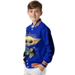 custom florida gators adorable yoda blue black varsity jacket best selling