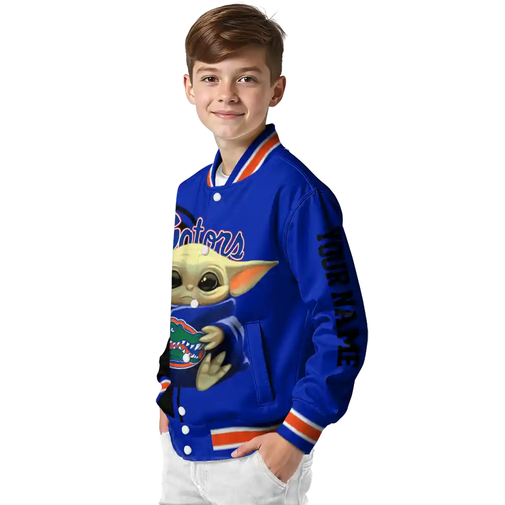 custom florida gators adorable yoda blue black varsity jacket trendy custom florida gators adorable yoda blue black varsity jacket trendy