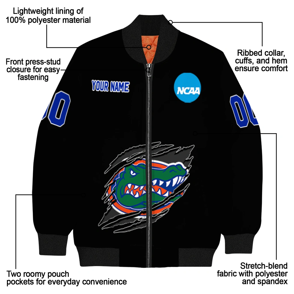 custom florida gators claw shred black bomber jacket new arrival custom florida gators claw shred black bomber jacket new arrival