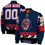 custom florida panthers skull stripe red black bomber jacket best selling