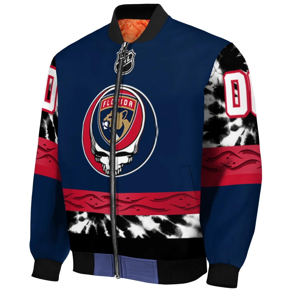 custom florida panthers skull stripe red black bomber jacket fashion forward custom florida panthers skull stripe red black bomber jacket fashion forward