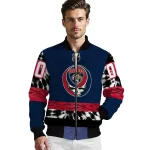 custom florida panthers skull stripe red black bomber jacket best selling
