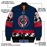 custom florida panthers skull stripe red black bomber jacket best selling