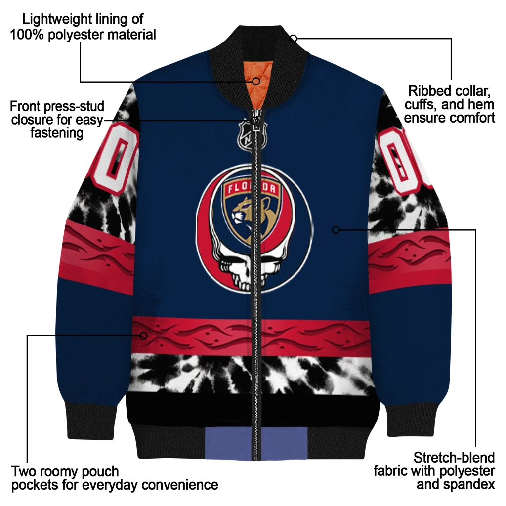 custom florida panthers skull stripe red black bomber jacket new arrival custom florida panthers skull stripe red black bomber jacket new arrival