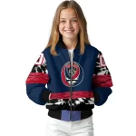 custom florida panthers skull stripe red black bomber jacket best selling